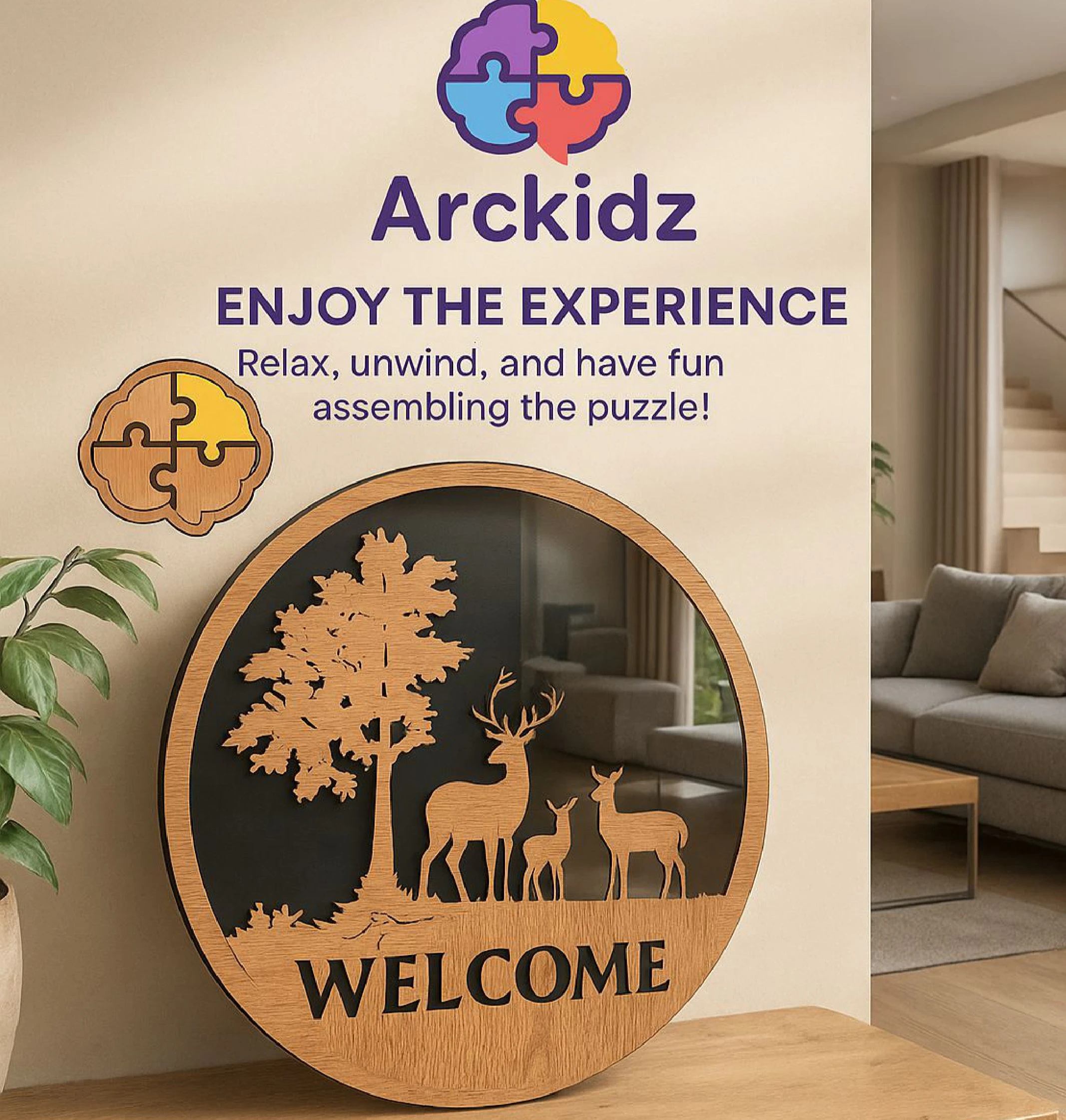 لوحة ترحيب خشبية من Arckidz