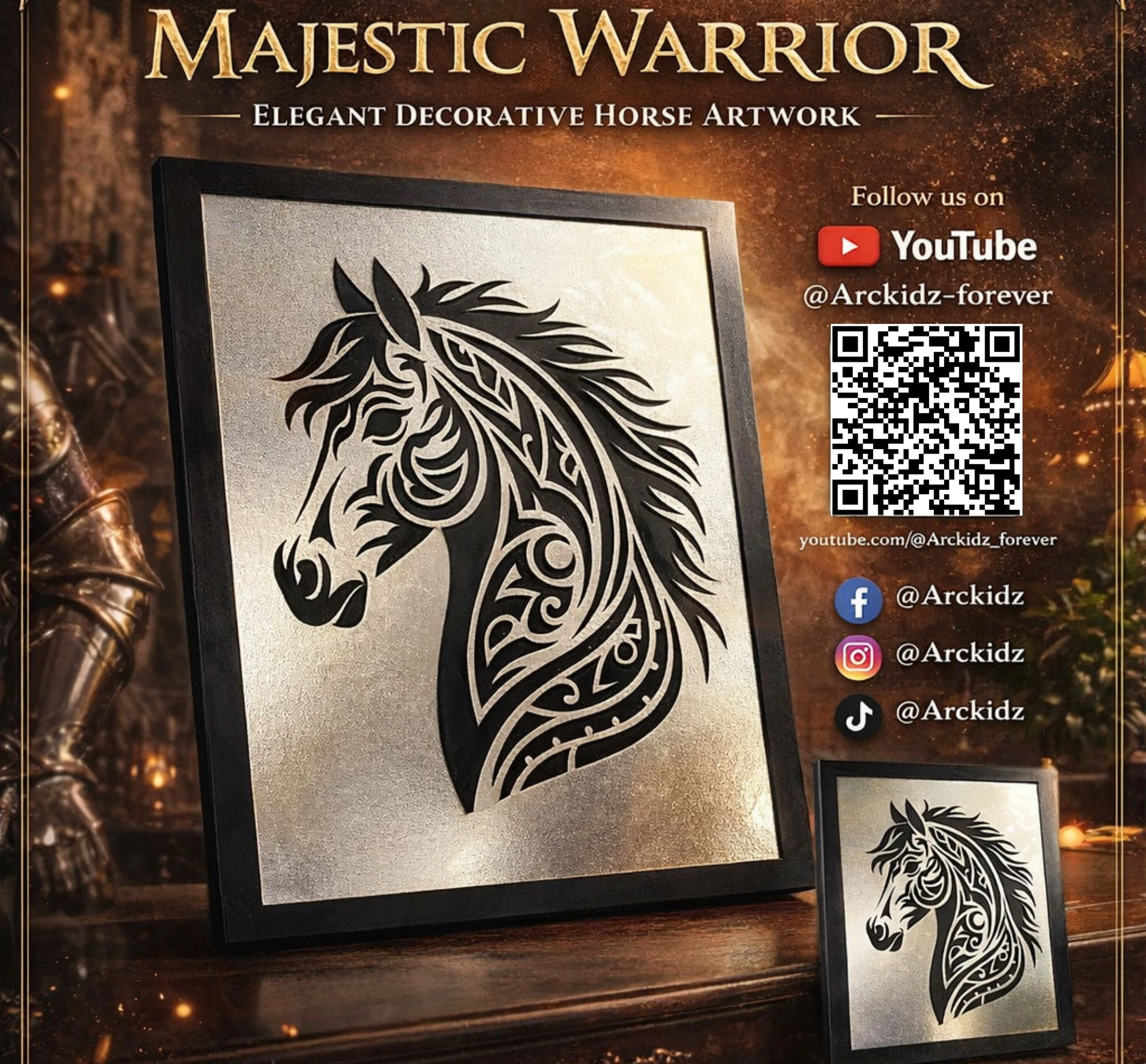 ديكور حصان محارب خشبي من Arckidz