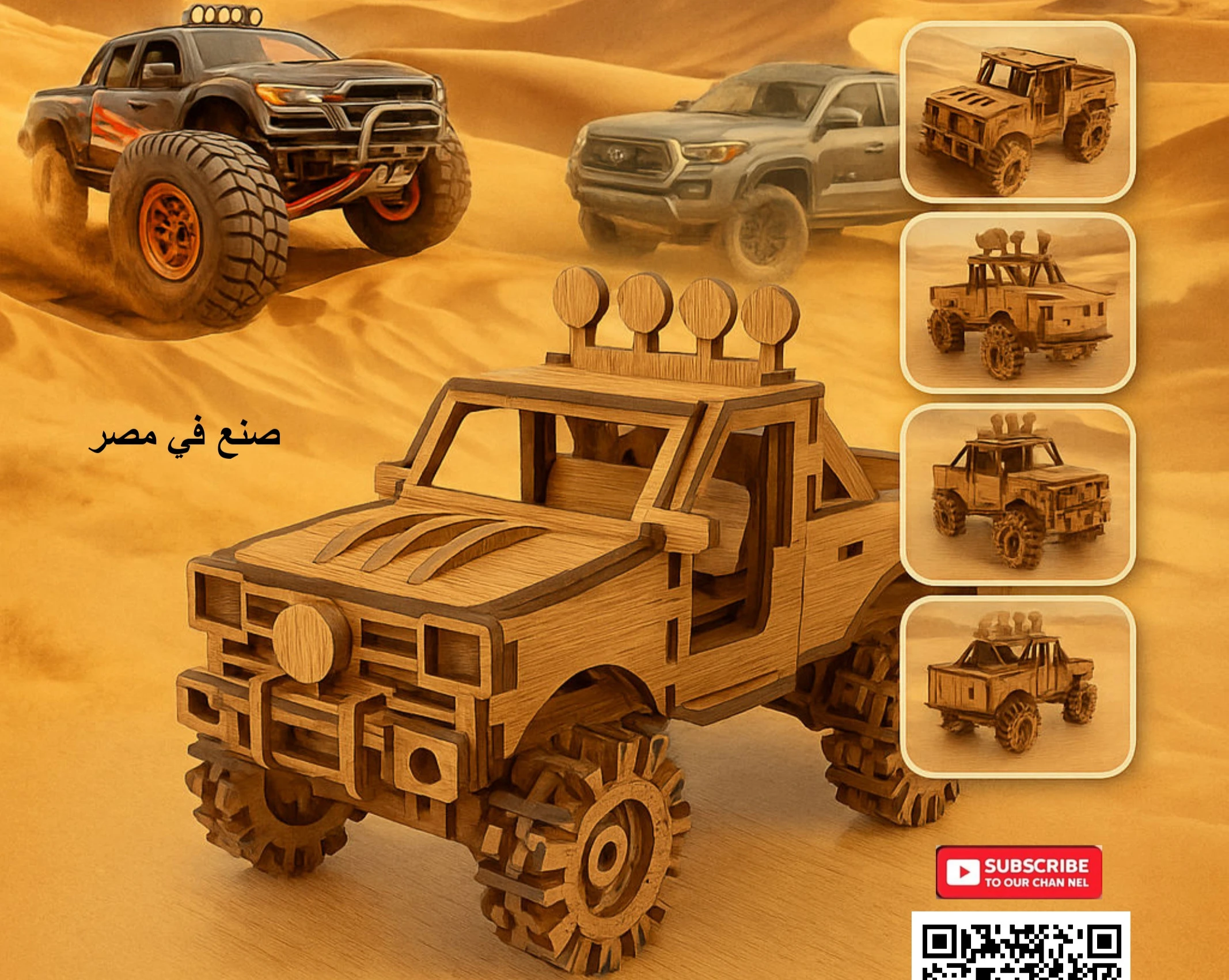 بازل سيارة جيب صحراوية خشبية من Arckidz